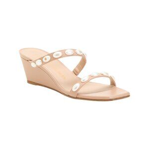 STUART WEITZMAN Made In Spain Leather Pearlita 50 Wedge Sandals